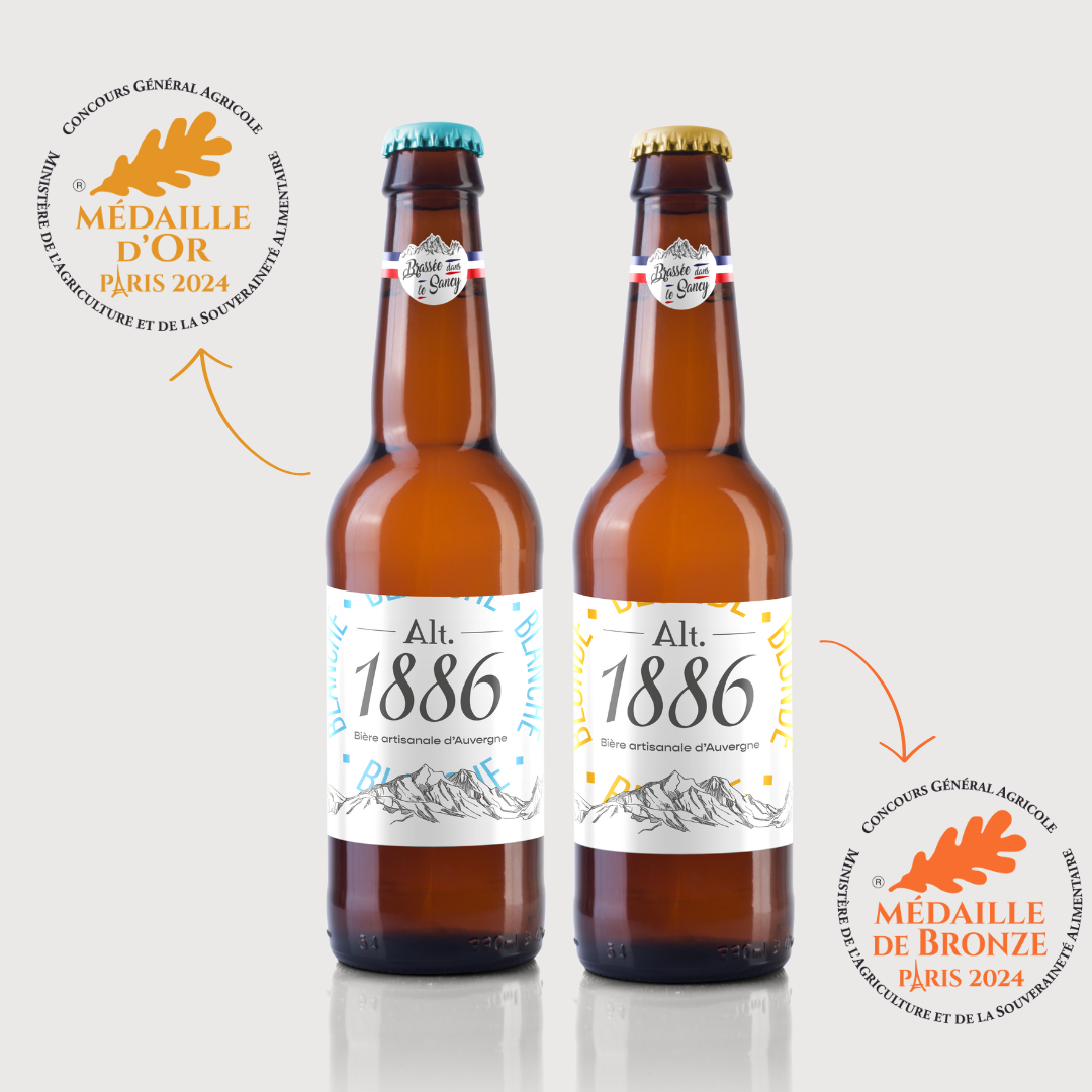 Alt.1886 Blanche a reçu la médaille d'or au Concours général agricole de Paris 2024 Alt.1886 Blonde a reçu la médaille de bronze au Concours général agricole de Paris 2024